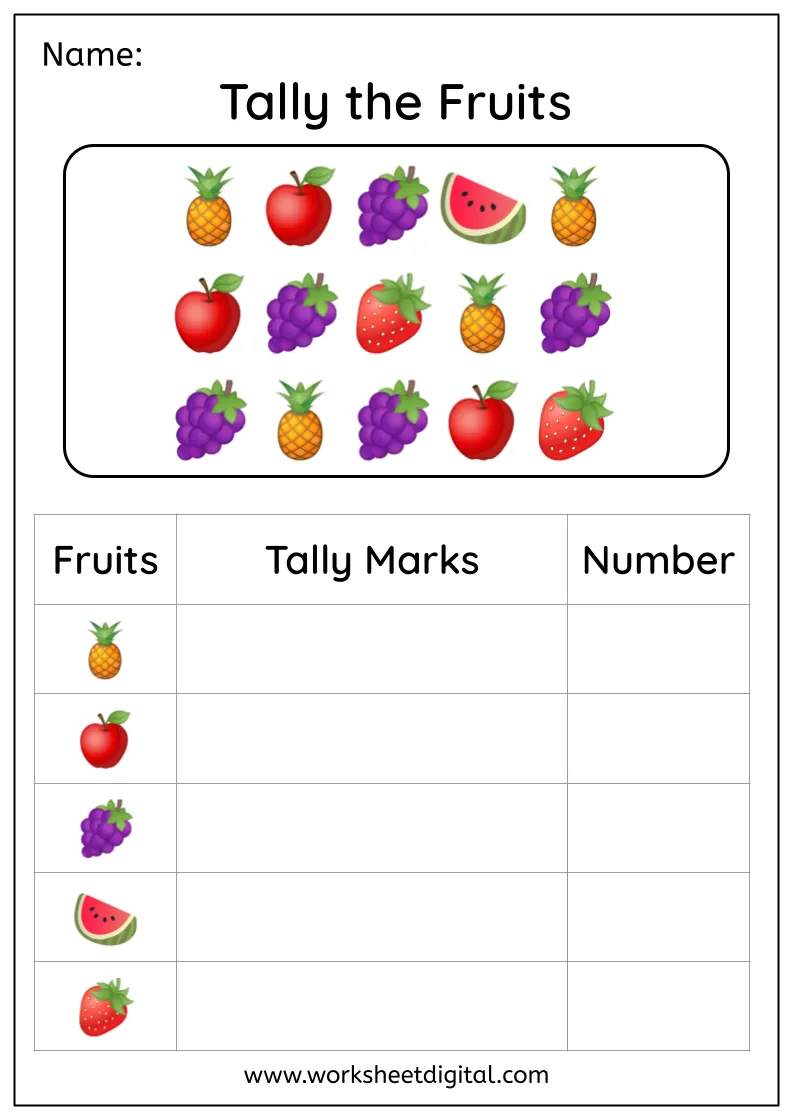 Tally the Fruits - Worksheet Digital