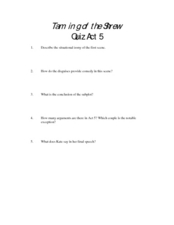 taming of the shrew worksheet
