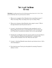 taming of the shrew worksheet