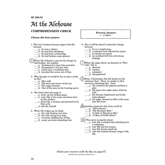 taming of the shrew worksheet