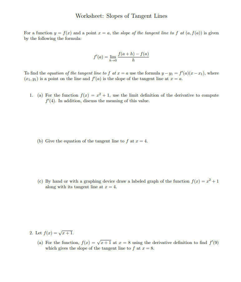 04 Tangent Lines Kuta Software Worksheets Library