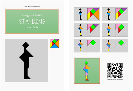 Tangram Standing - Printable tangram worksheet #251 - Providing ...