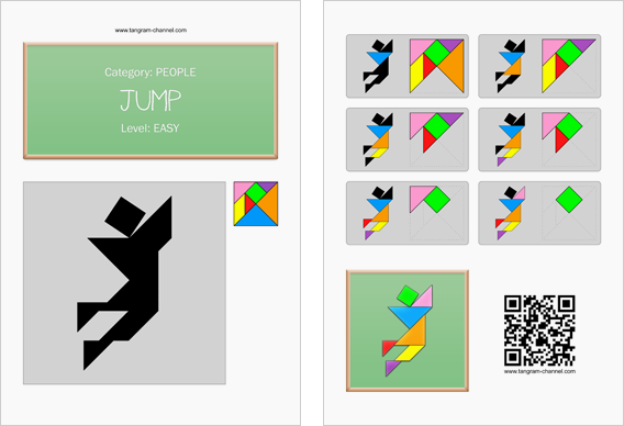 Tangram Jump - Printable tangram worksheet #15 - Providing ...