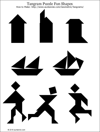 Tangram Puzzle Sheets and Solutions - Geometric Toys to Make ...