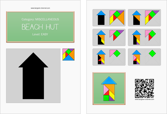 Tangram House 3 - Printable tangram worksheet #48 - Providing ...