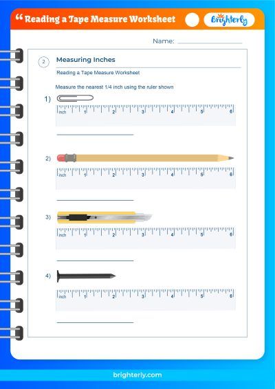 tape measure worksheet