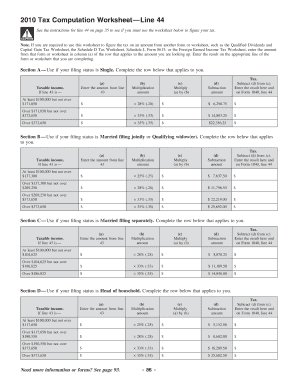 2019 Tax Computation Worksheet - Fill and Sign Printable Template ...