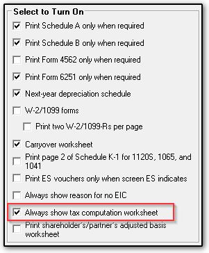 1040 - No Tax or Tax Different than Tax Table