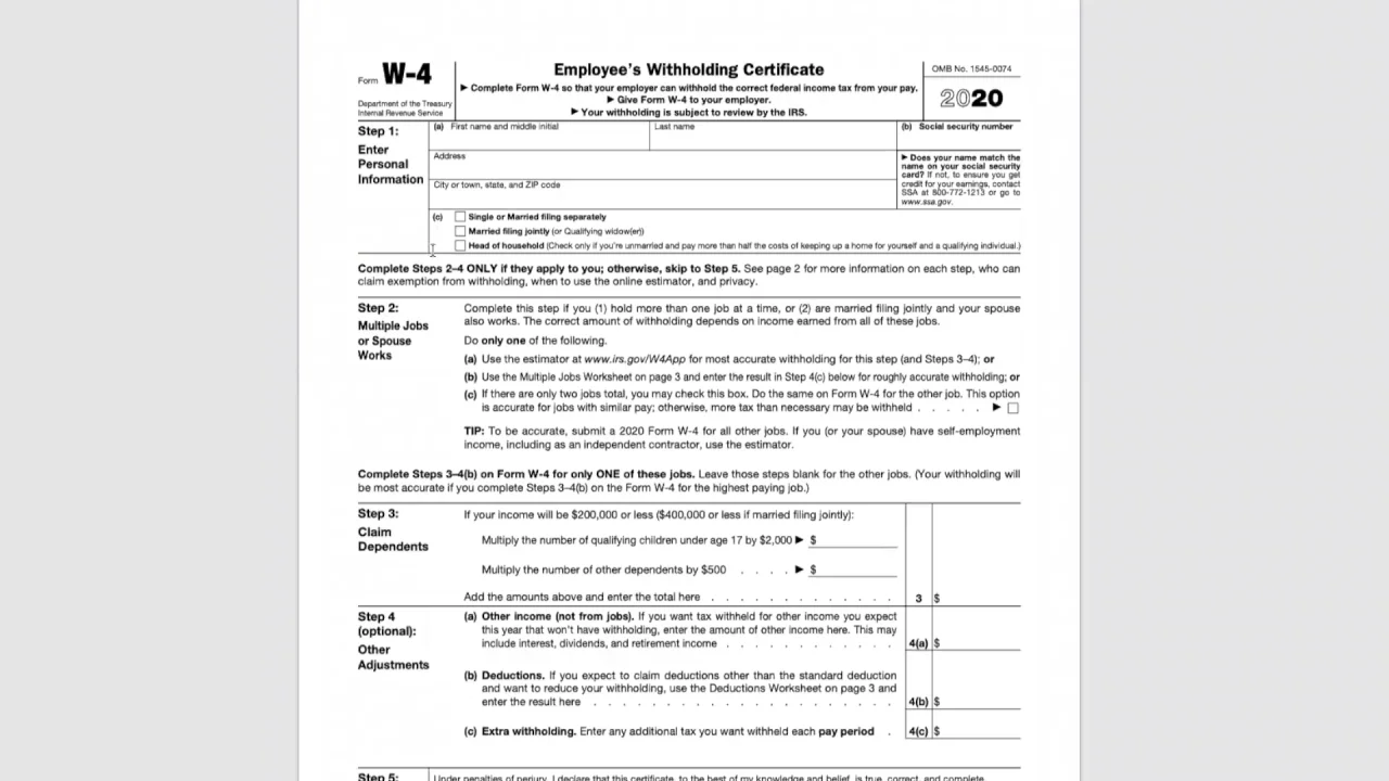 tax withholding worksheet