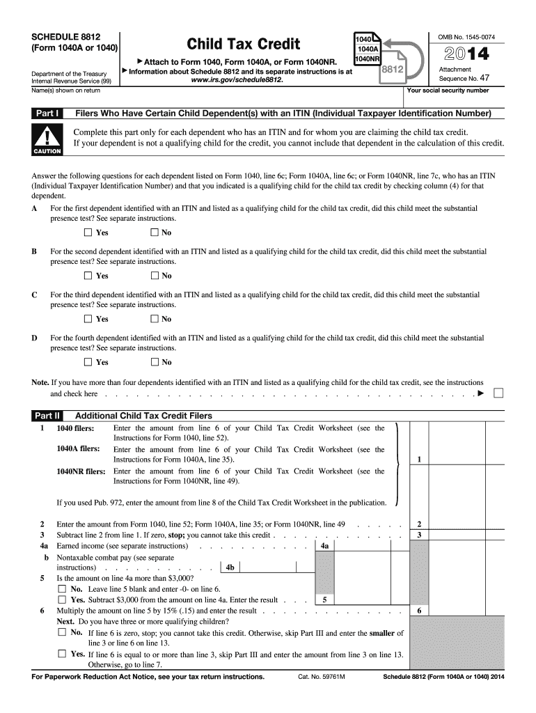 2014 child tax credit worksheet: Fill out &  sign online | DocHub