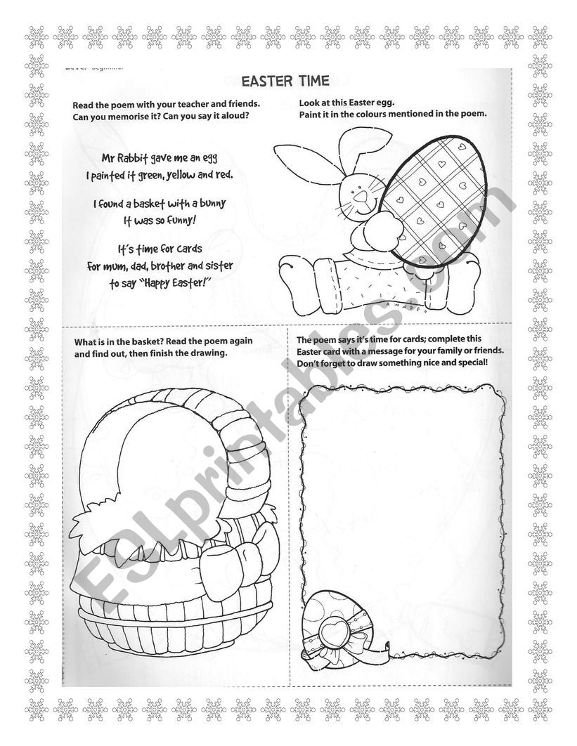Easter time - ESL worksheet by dilys