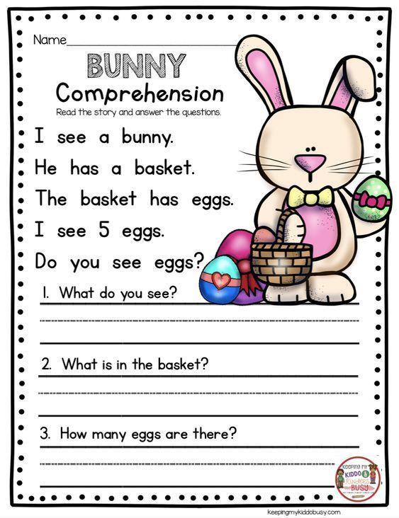 Bunny Reading Comprehension Easter Worksheet | ✔️ ✔️ ✔️ ITTT