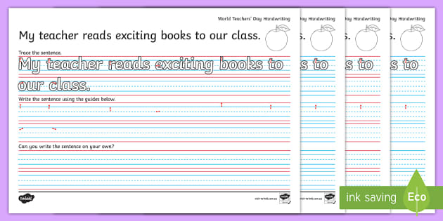 teacher handwriting worksheet