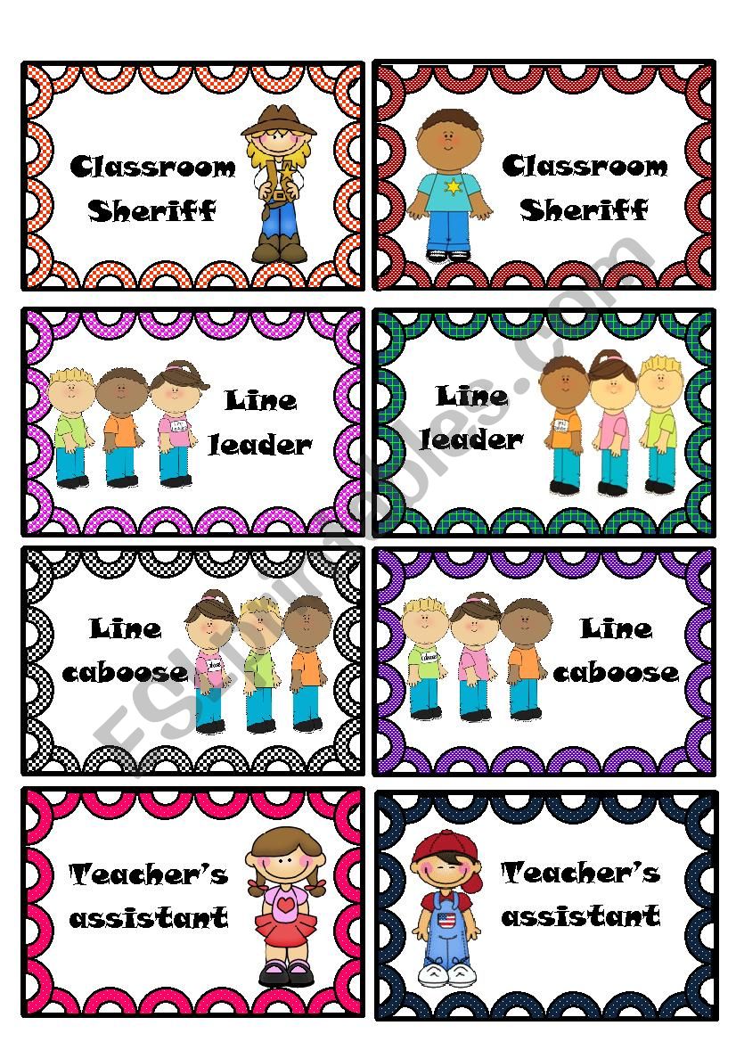 Classroom helpers - 3 - ESL worksheet by Thalia Gralik
