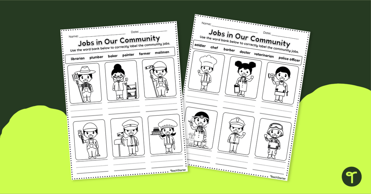 Identifying Community Helpers Worksheets | Teach Starter - Worksheets ...