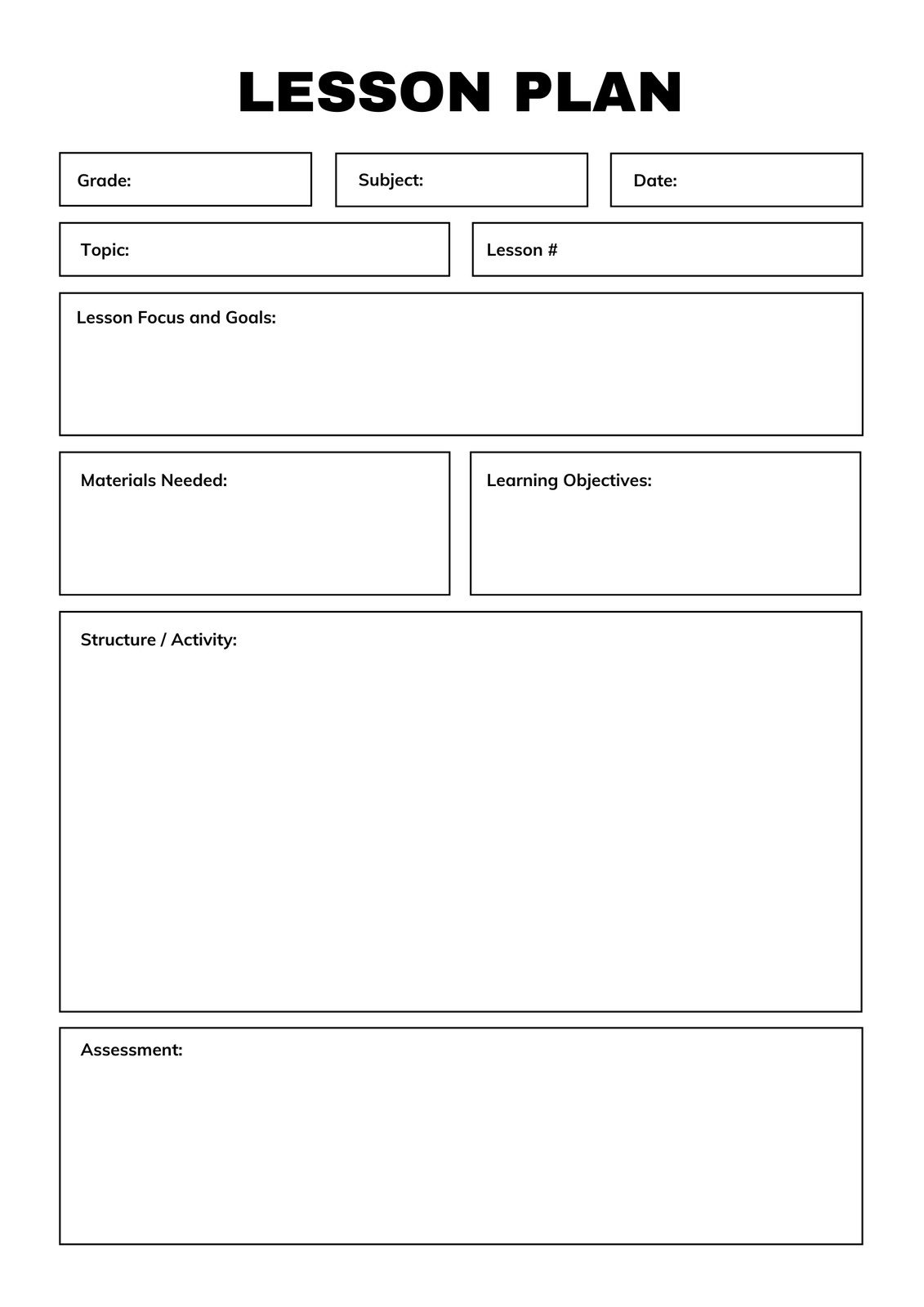 Lesson plan templates you can customize for free 