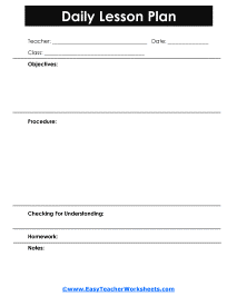 Lesson Plan Templates Worksheets