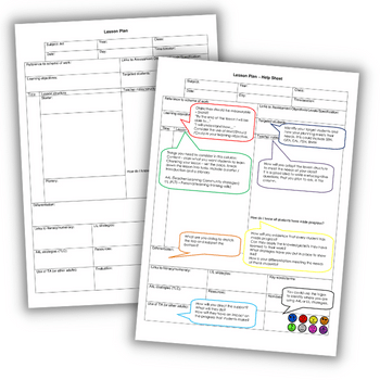 Lesson plan example - Blank template and support sheet - Teachwire