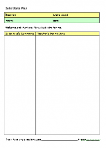 Substitute Lesson Plan Form - Freeology