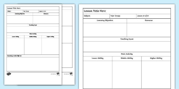 Lesson Plan Worksheet | Twinkl (Lehrer gemacht) - Twinkl