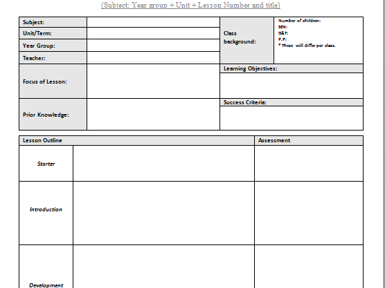 Lesson Plan Template  