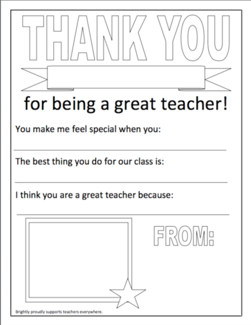 Fun and Easy Printables for Teacher Appreciation Week Brightly