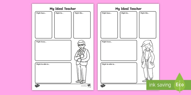 Year 1 My Ideal Teacher Worksheet - Worksheet (teacher made)