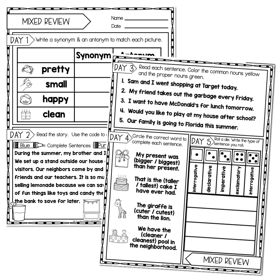 teacher worksheet for 2nd grade