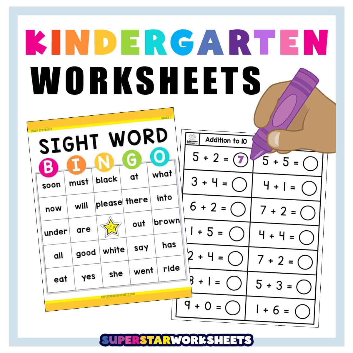 teacher worksheet for kindergarten