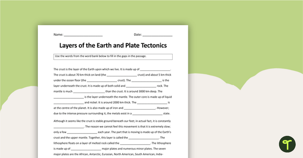 teacher worksheet on plate boundaries activity sheet