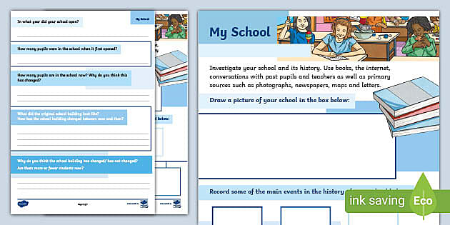 My School Worksheet (teacher made) - Twinkl