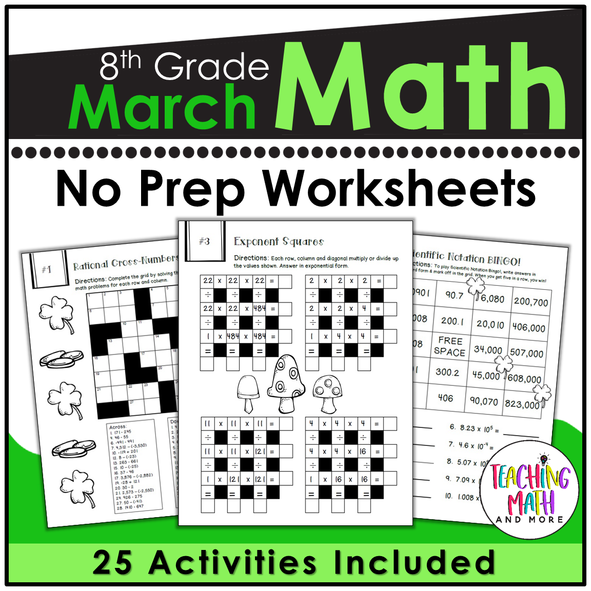 March Math Worksheets Grade 8