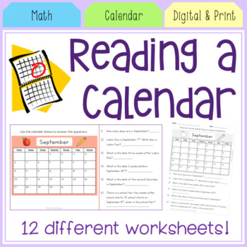 Reading a Calendar Worksheet by Learning with Lexie worksheets library