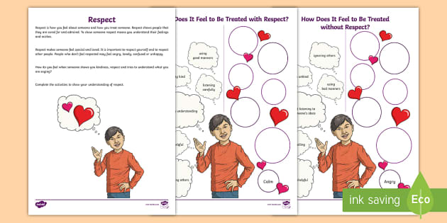 teaching children respect worksheet