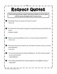 teaching children respect worksheet