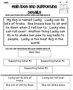 9 Best Main idea worksheet | main idea worksheet, main idea ...