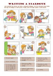 Writing a dialogue - ESL worksheet by Salva1964