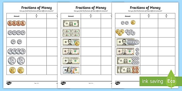 Teaching Fractions Using Money Activity - Math - Twinkl