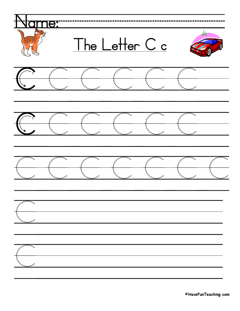 Letter C Handwriting Practice Worksheet  