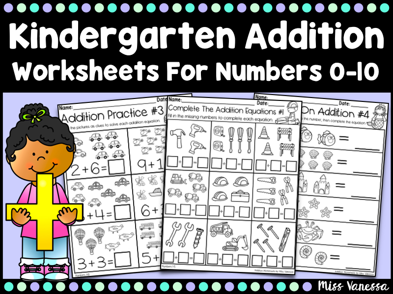 teaching kindergarten addition worksheet