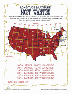 teaching longitude and latitude worksheet