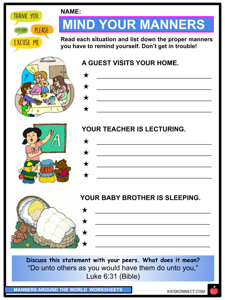 Manners Around the World Facts, Worksheets, Common &  Unique for Kids