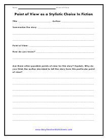 Point of View Worksheets