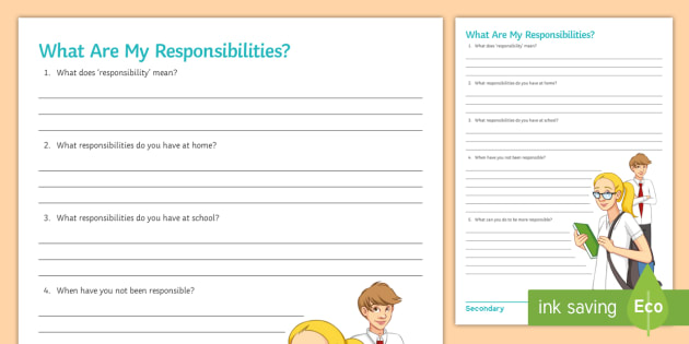 What Are My Responsibilities? Worksheet / Worksheet - Twinkl
