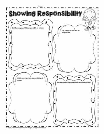 Responsibility Worksheet Worksheets