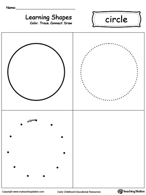 FREE* Learning Shapes: Color, Trace, Connect, and Draw a Circle ...