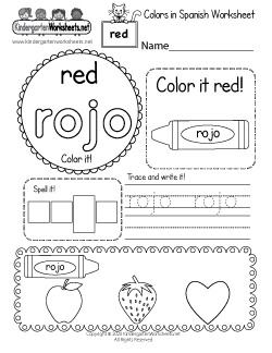 teaching spanish to kids worksheet