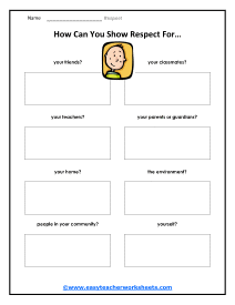 teaching teenagers respect worksheet