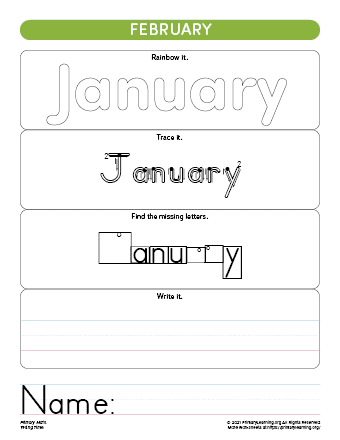 Months and Days of the Week  