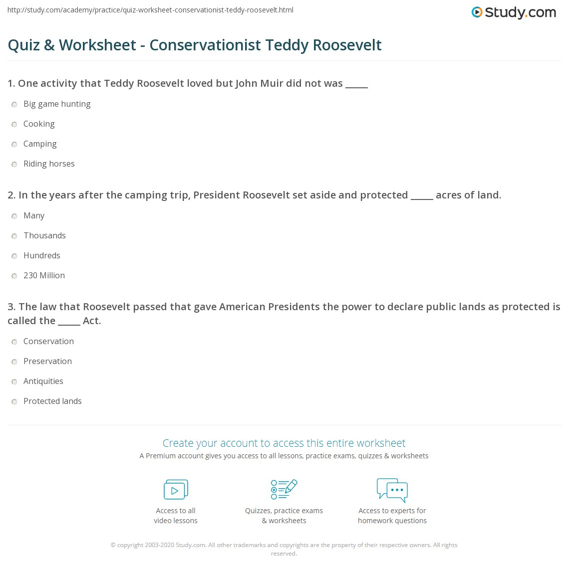 Was Theodore Roosevelt a Conservative or a Progressive? (Worksheet ...